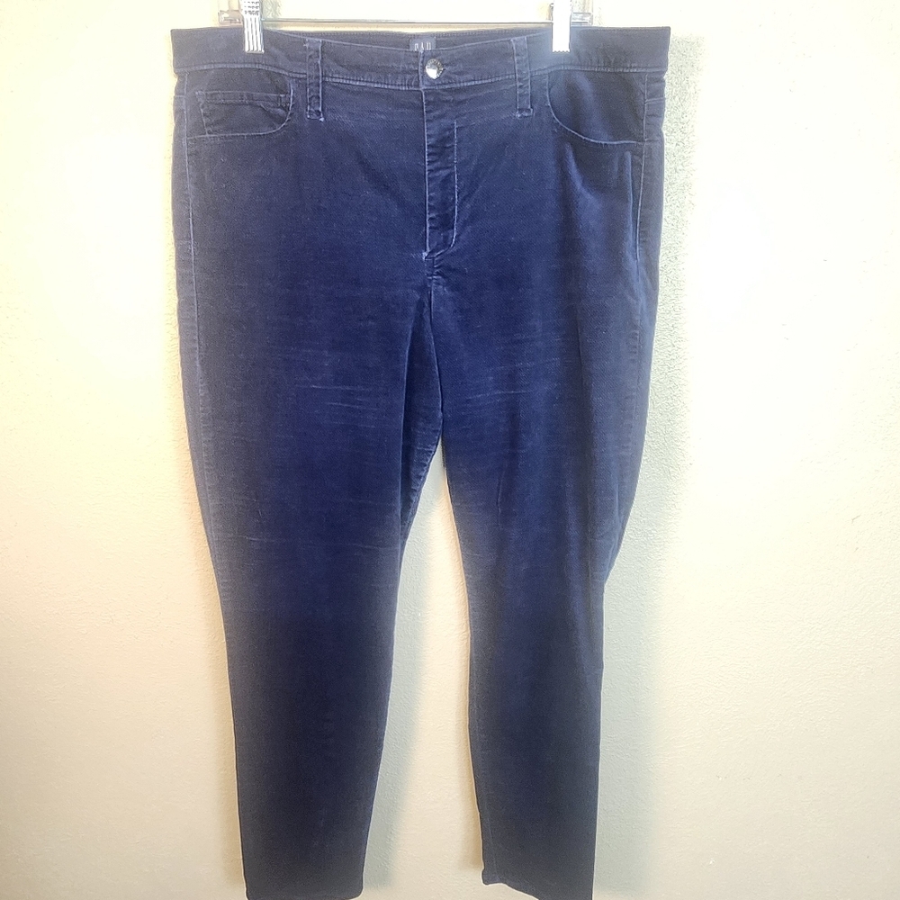 GAP Blue Velvet Skinny Pants Classic Fit 34 Waist (7675)